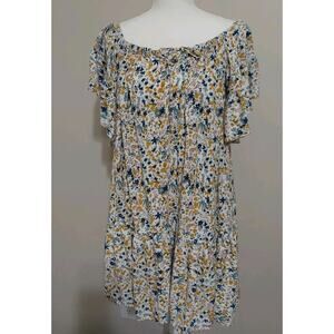 Cynthia Rowley Boho Peasant Floral Mini Dress SZ L